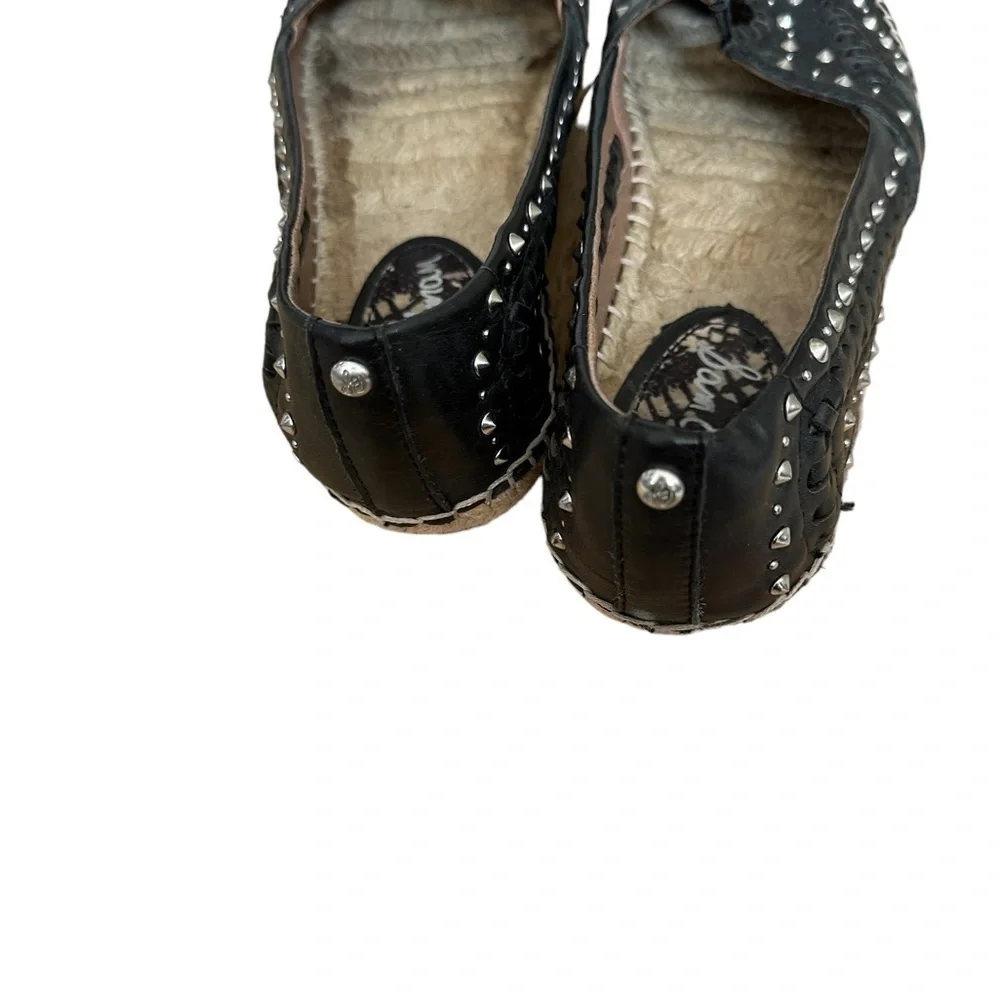Sam Edelman Black leather espadrilles with stud detail size 8.5 goth whimsigoth